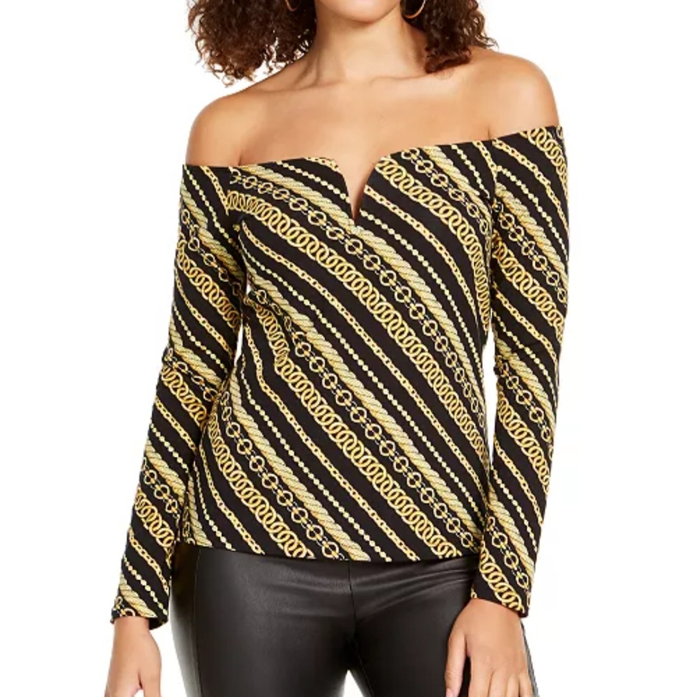 Thalia Sodi Women's Sweetheart-Neck Printed Top Long Sleeve